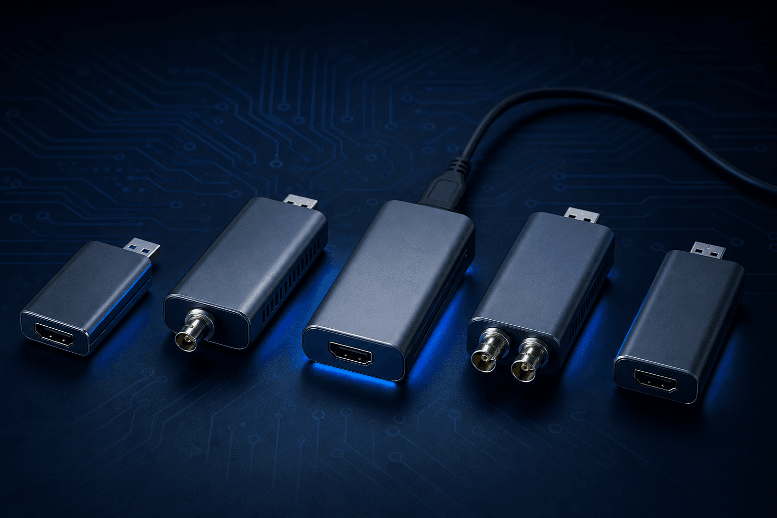 Magewell USB capture device range showing HDMI and SDI models